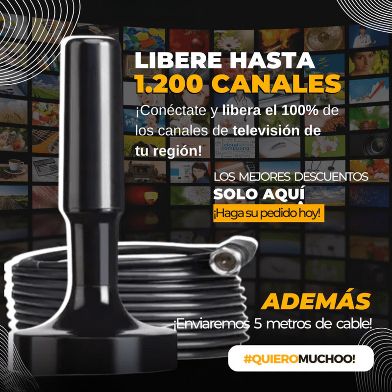 Antena HDTV TDT [MUCHOS CANALES]  - Funciona en todos los televisores